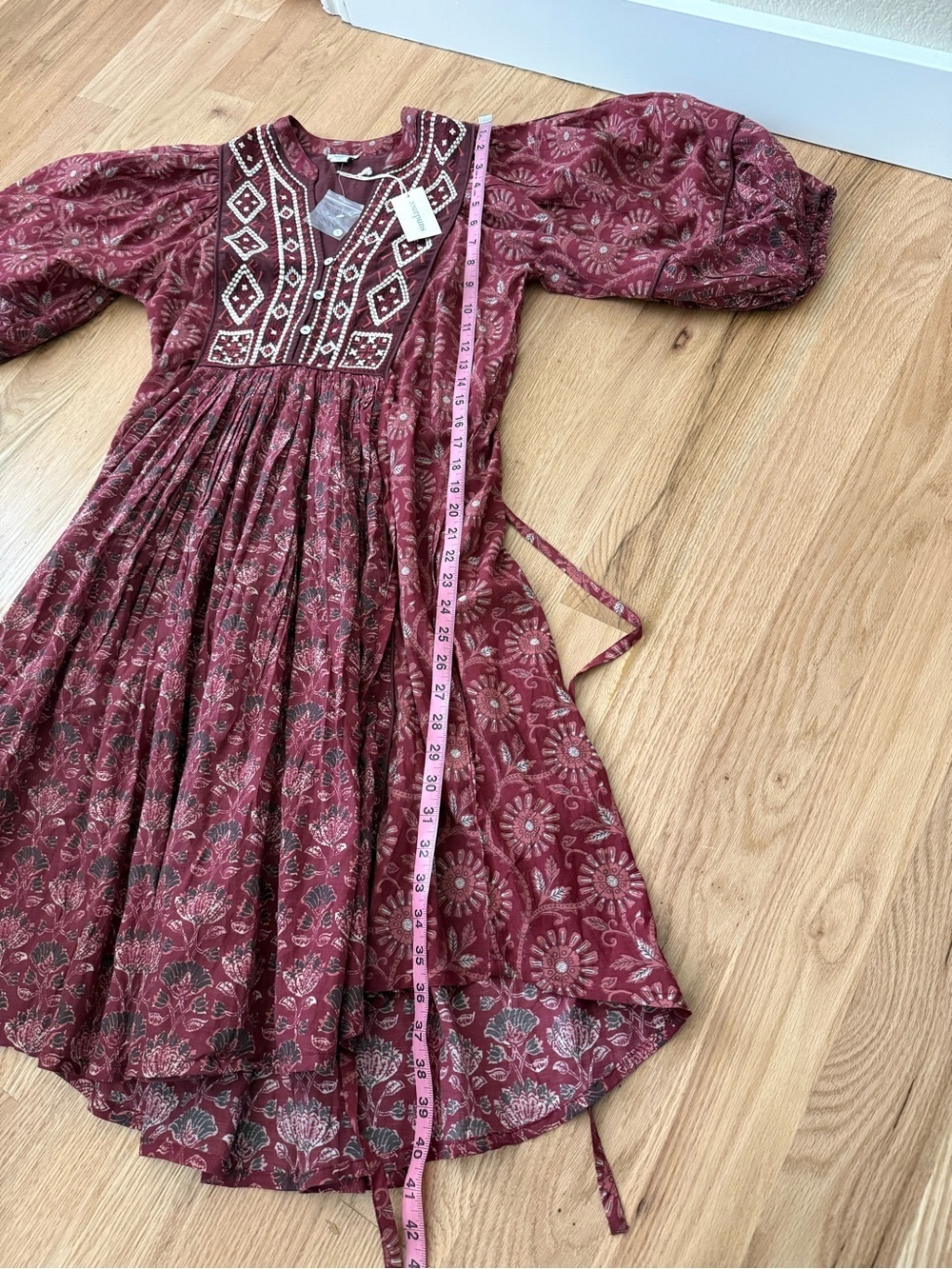 NEW Sundance Lizet Dress Embroidered Puff Sleeve Cotton Blend Boho Size XS - Picture 9 of 15